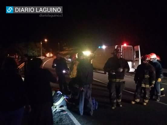 Pareja de motociclistas sufrió accidente en la cuesta Purey de Los Lagos