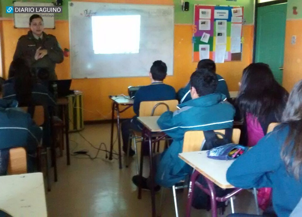 Carabineros de Los Lagos inició ciclo de charlas sobre Grooming, Abuso Sexual y Drogas a alumnos de Escuela Nueva Collilelfu