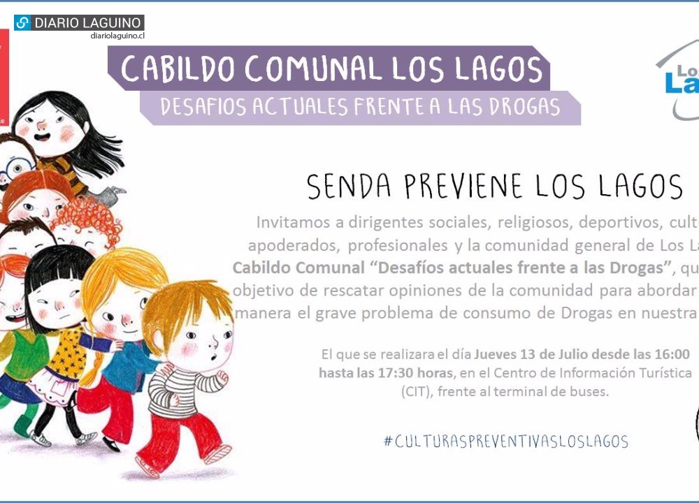 Senda Previene de Los Lagos convoca a la comunidad a participar en cabildo sobre prevención de drogas