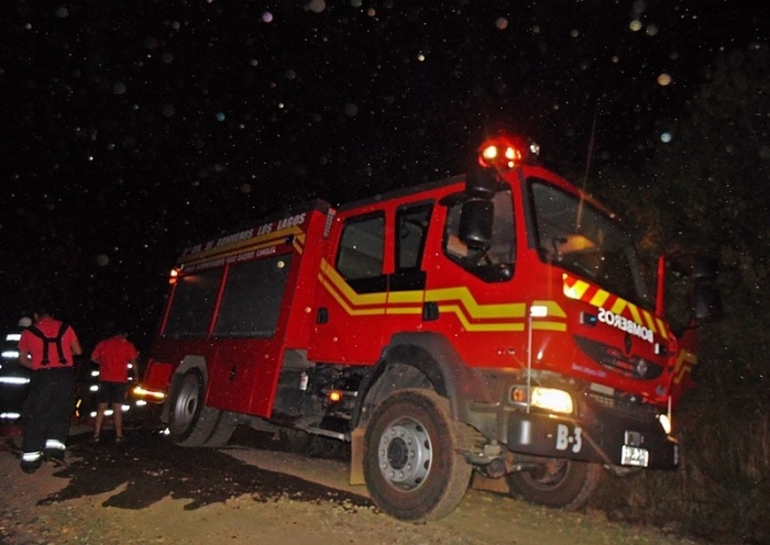 Incendio de gran magnitud afectó a predio de Forestal Valdivia en Los Lagos