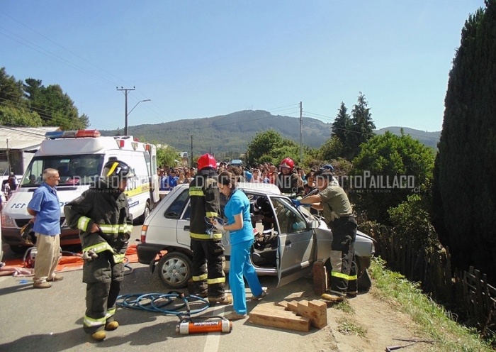 Accidente de tránsito se produjo en calle Quinchilca de la comuna de Los Lagos 