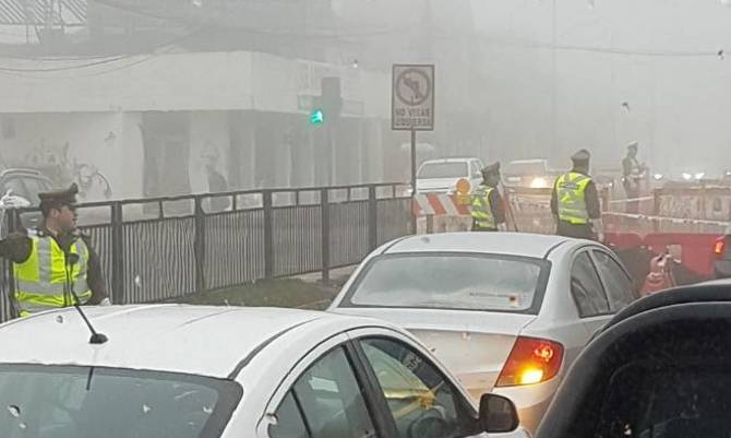 Carabineros implementó medidas de tránsito vehicular para enfrentar "Súper Lunes" en Valdivia