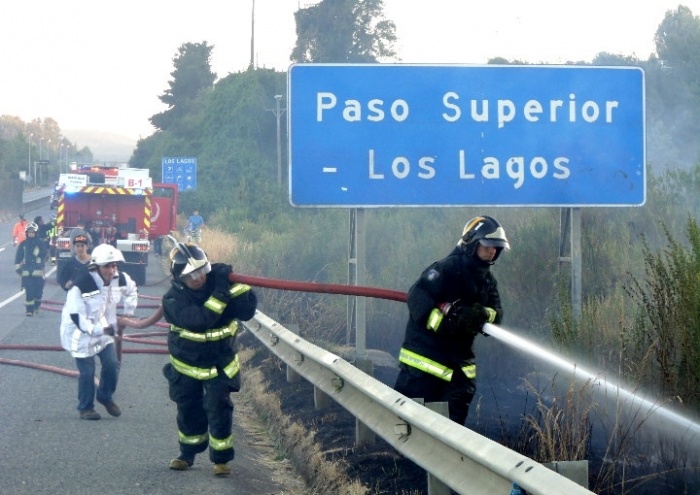 Seguidilla de incendios de matorrales y pastizales afectan a la comuna de Los Lagos