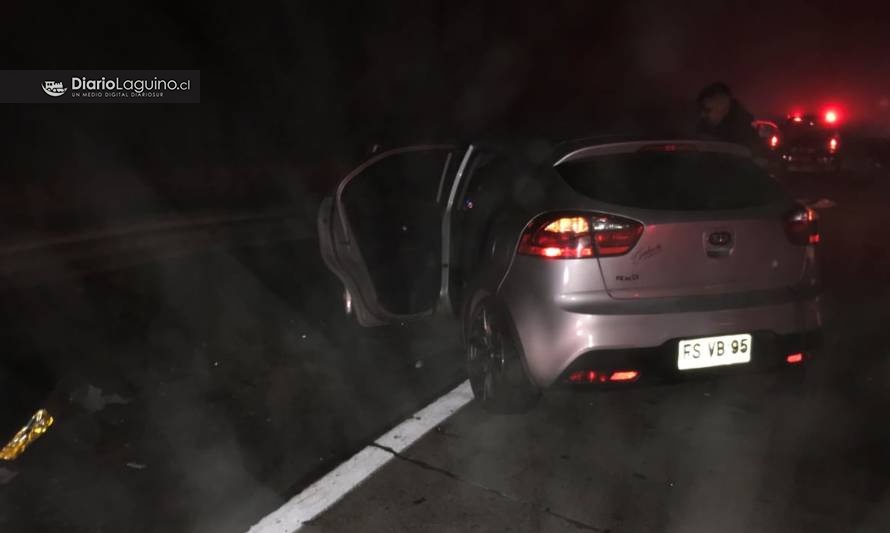 Los Lagos: Tres personas resultaron lesionadas tras colisión con barrera de contención