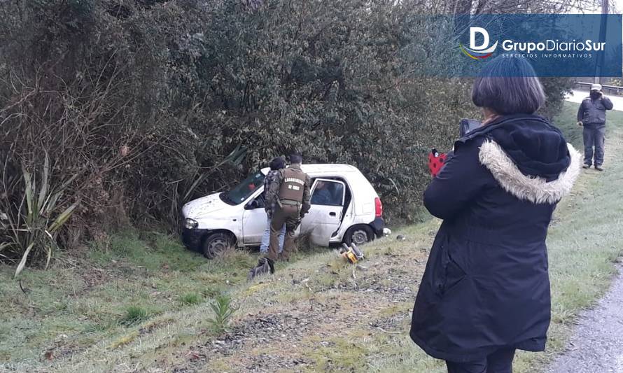 Valdiviana lesionada tras accidente en sector Purey