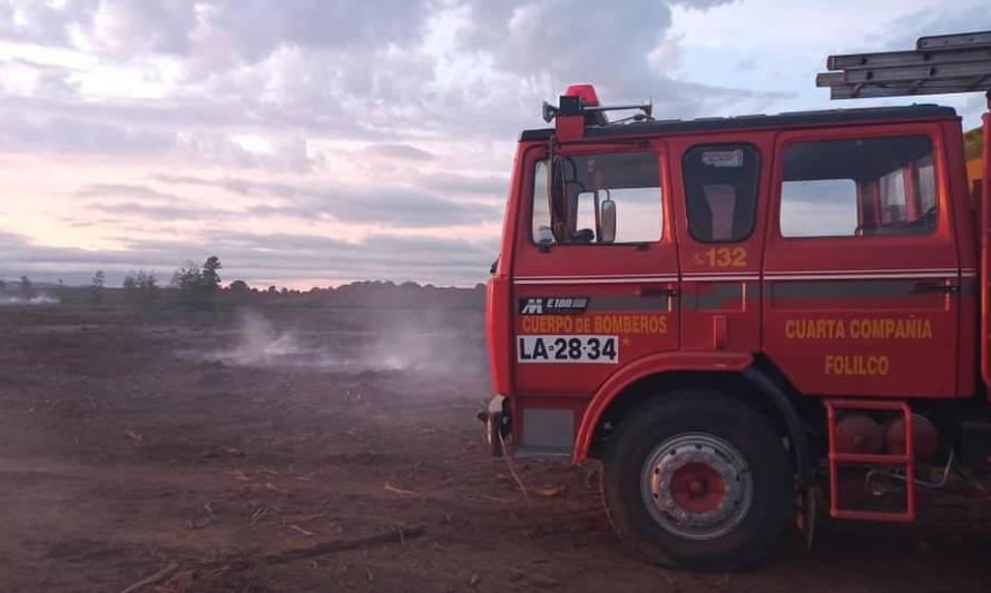 Reactivación de quema controlada movilizó a Bomberos en Los Lagos