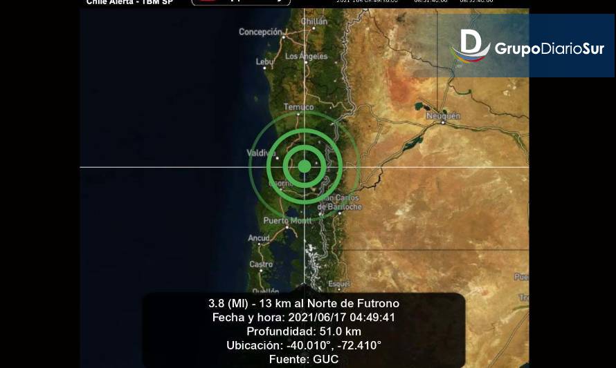 Temblor con fuerte estruendo provocó preocupación en Futrono y Lago Ranco