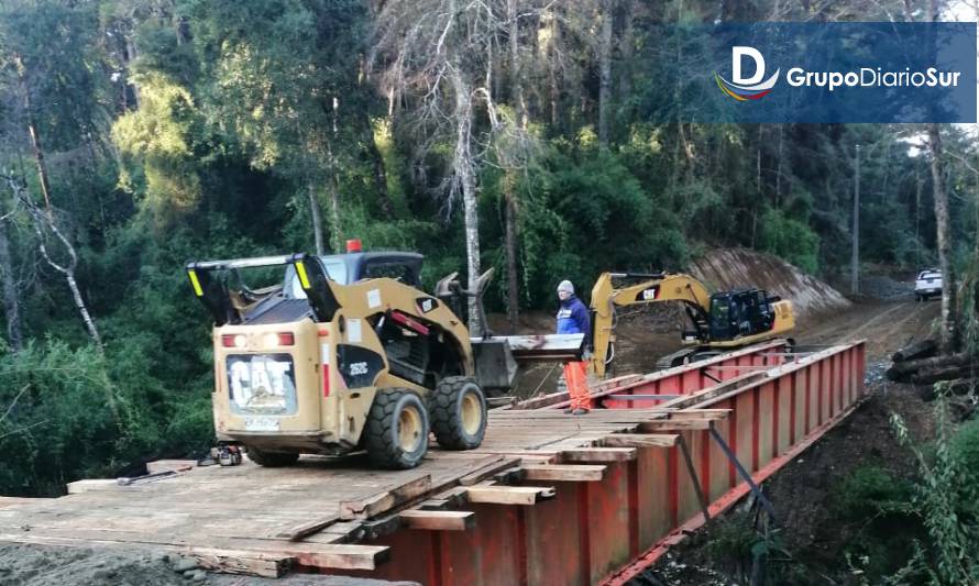 En dos semanas estaría terminado el puente Monteverde de Lipingue 