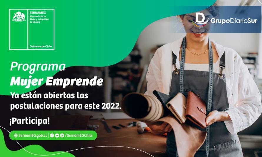 Entregan 90 cupos para postular a la escuela "Mujer Emprende 2022" en Los Ríos