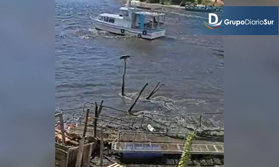 Marejadas destruyen Muelle de Las Coloradas en Isla del Rey