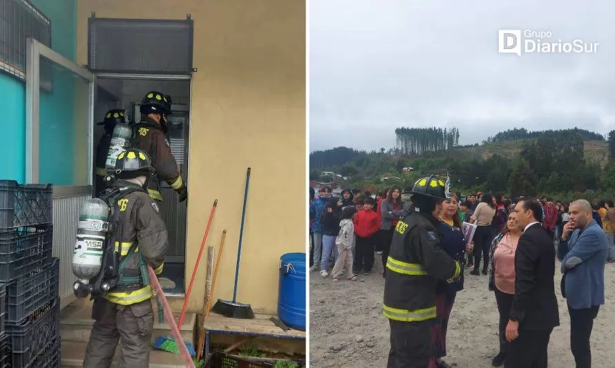 Simulacro de incendio en escuela Nueva Collilelfu de Los Lagos dejó lecciones positivas