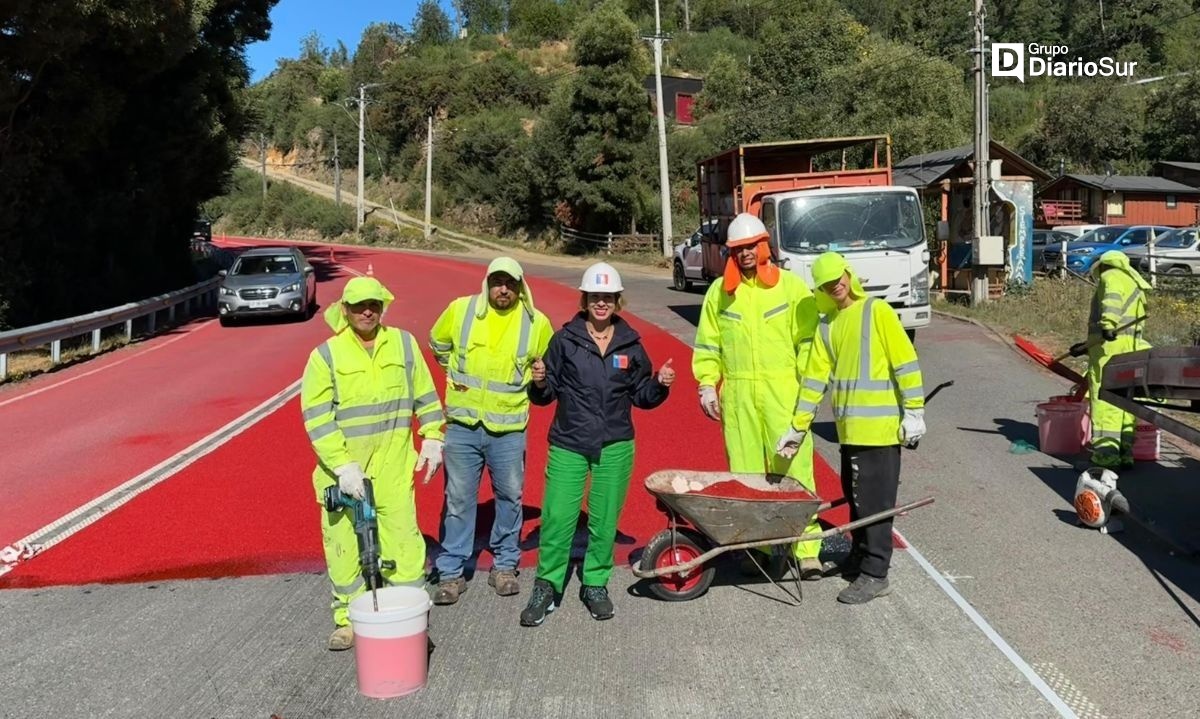 MOP busca mejorar seguridad vial con cambio de sello en sector Cutipay de la Ruta Valdivia-Niebla