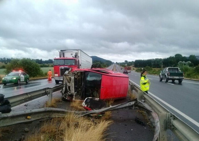 Una persona resultó herida tras accidente en el tramo carretero entre Paillaco - Los Lagos