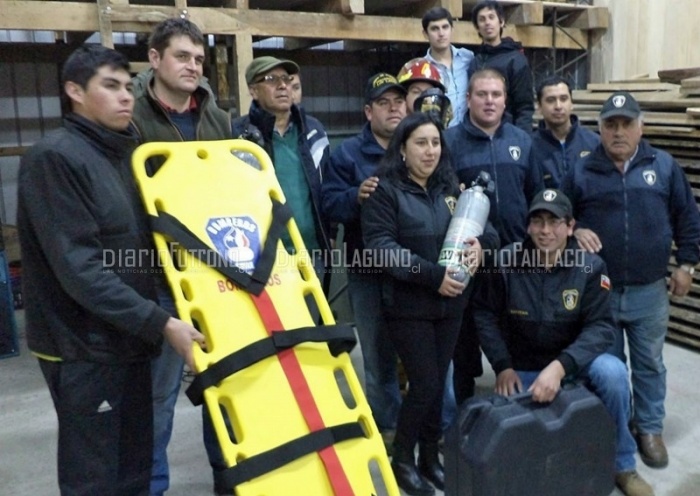 Bomberos de Folilco recibieron importante donación de empresa Láctea