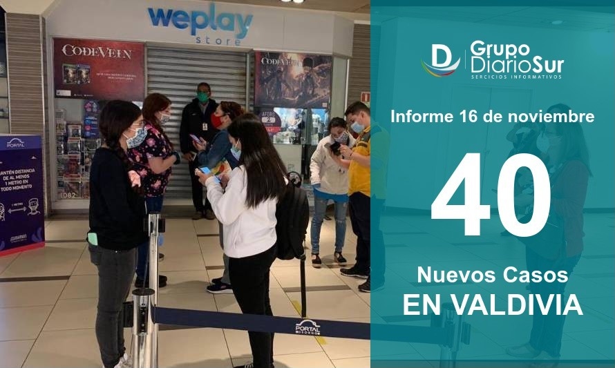 4 sin trazabilidad: Valdivia reporta este lunes 40 contagios 