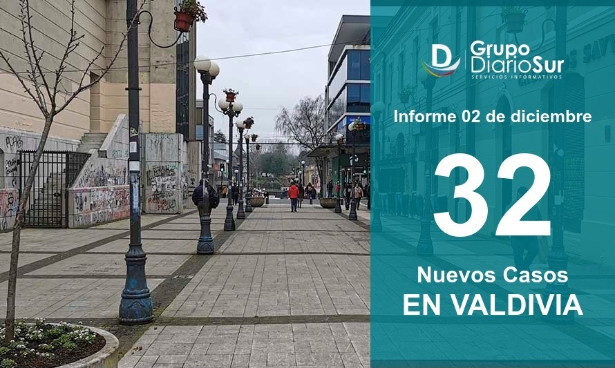 Valdivia reporta este miércoles 32 casos nuevos