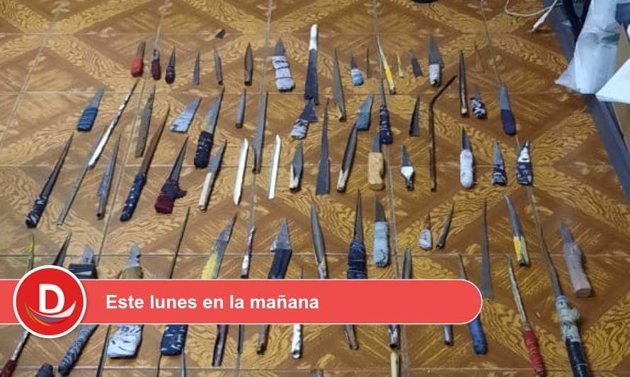 Allanamiento en Cárcel de Valdivia logró incautar más de 150 armas blancas