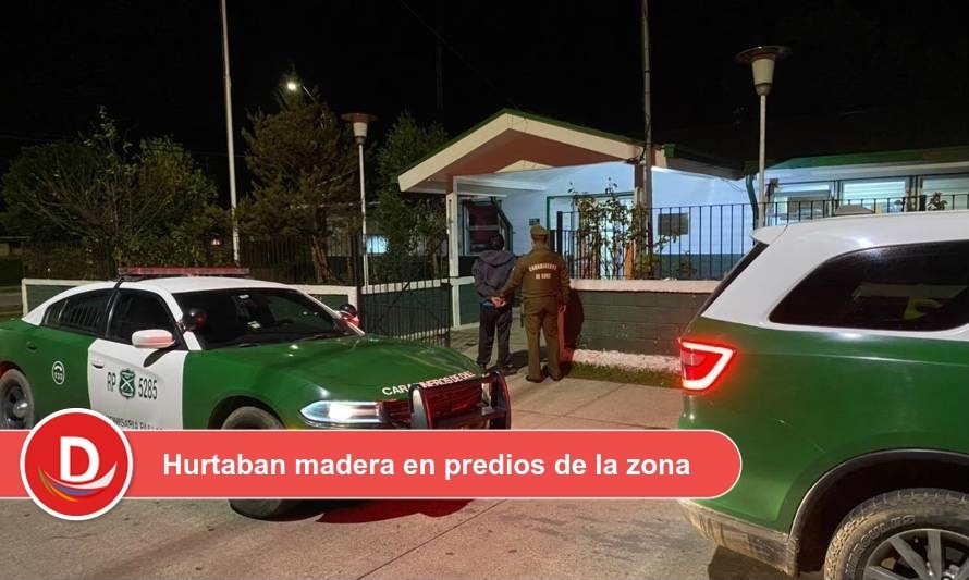 Carabineros de Paillaco detuvo a trío de ladrones de madera 