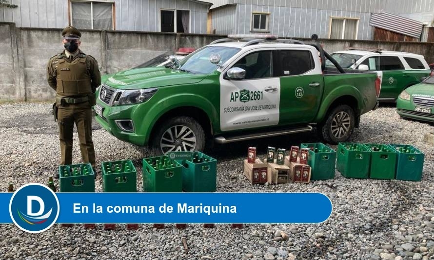 Carabineros decomisaron 2 locales clandestinos de venta de alcohol 