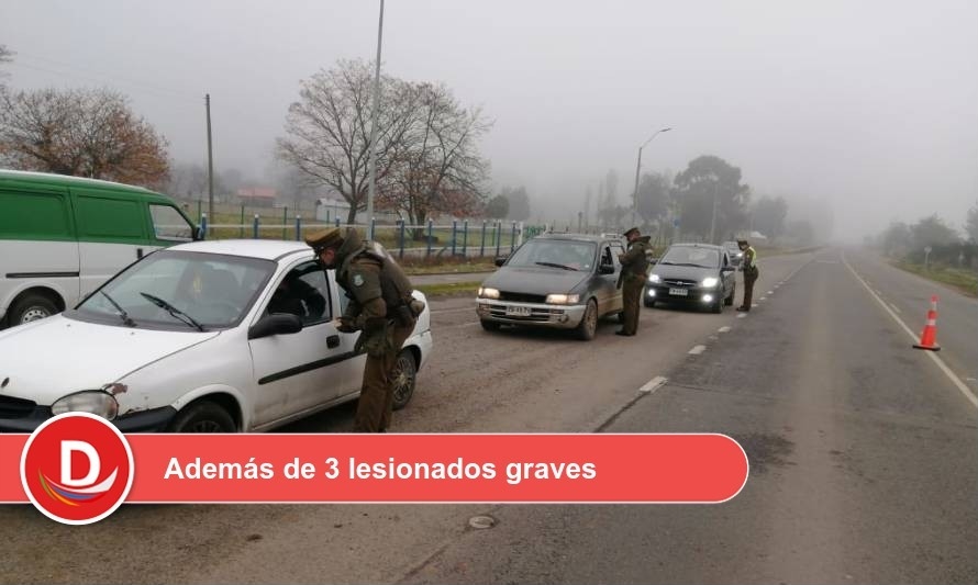 23 accidentes y una víctima fatal dejó reciente fin de semana largo en Los Ríos
