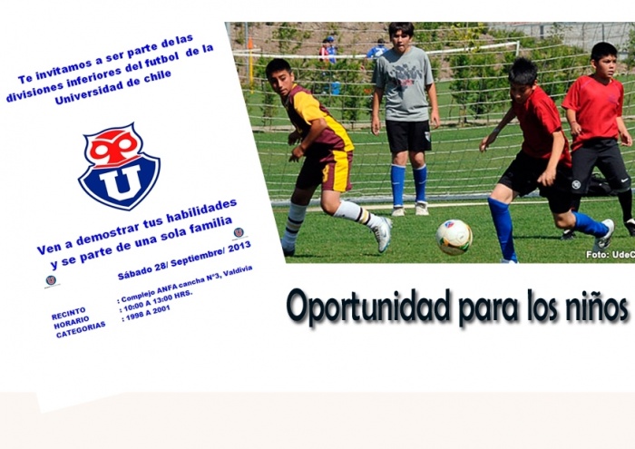 Universidad de Chile invita a niños de la comuna a mostrar sus habilitades futbolísticas