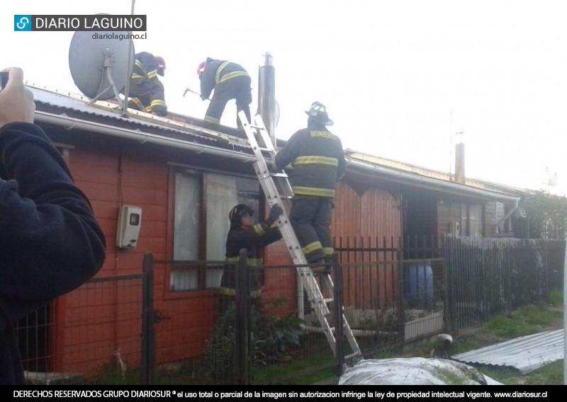Principio de incendio afectó una vivienda en Villa Los Alcaldes de Los Lagos