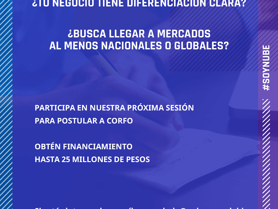 Nube realiza capacitaciones gratuitas para postulación a fondos Corfo